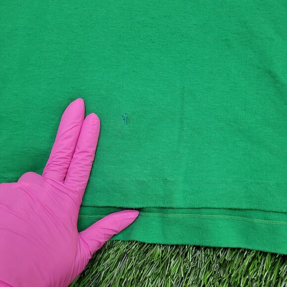 Vintage 90s 417 Van-Heusen Polo Shirt L/XL 22x28 Green - Picture 6 of 13
